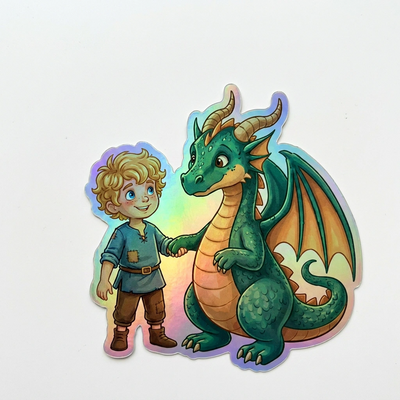 Maximus Dragon Holographic Sticker (2.98” x 3”) for Kids