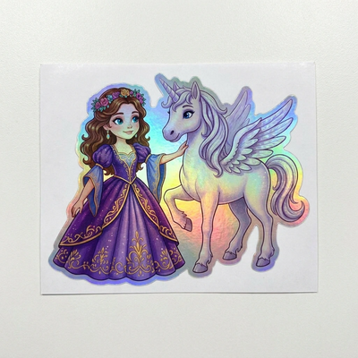 Maya Unicorn Holographic Sticker (3.71” x 3”) for Kids