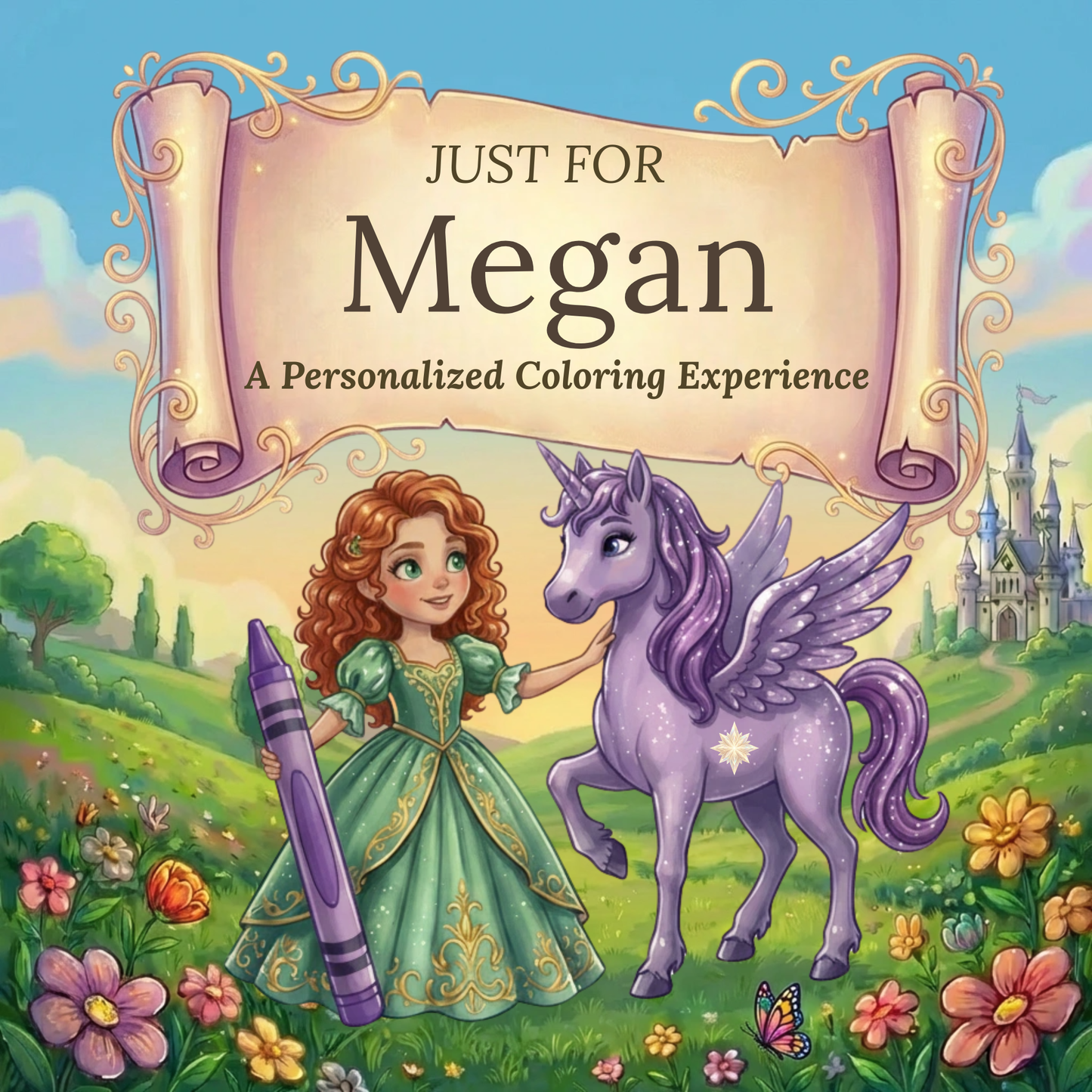 Megan Personalized Coloring Book | Ages 4-8 | L.K. Bunting