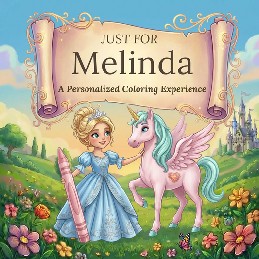 Melinda Personalized Coloring Book | Ages 4-8 | L.K. Bunting