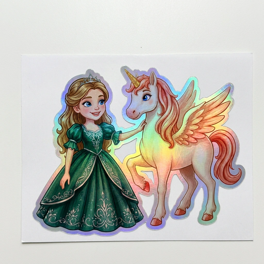 Melissa Unicorn Holographic Sticker (3.71” x 3”) for Kids