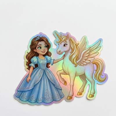 Mira Unicorn Holographic Sticker (3.71” x 3”) for Kids
