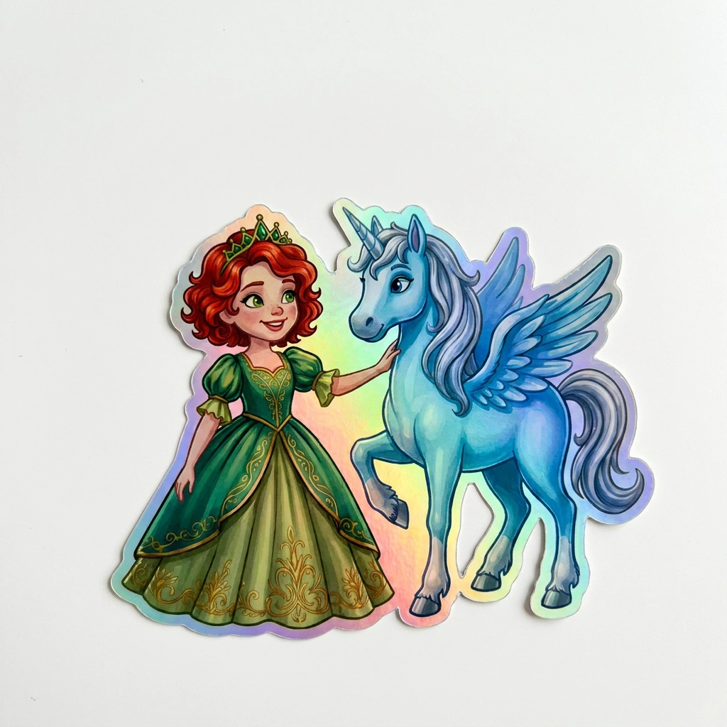 Molly Unicorn Holographic Sticker (3.71” x 3”) for Kids