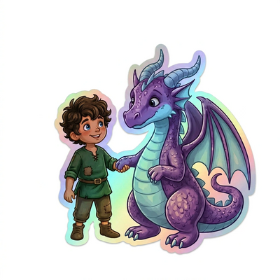 Muhammad Dragon Holographic Sticker (2.98” x 3”) for Kids
