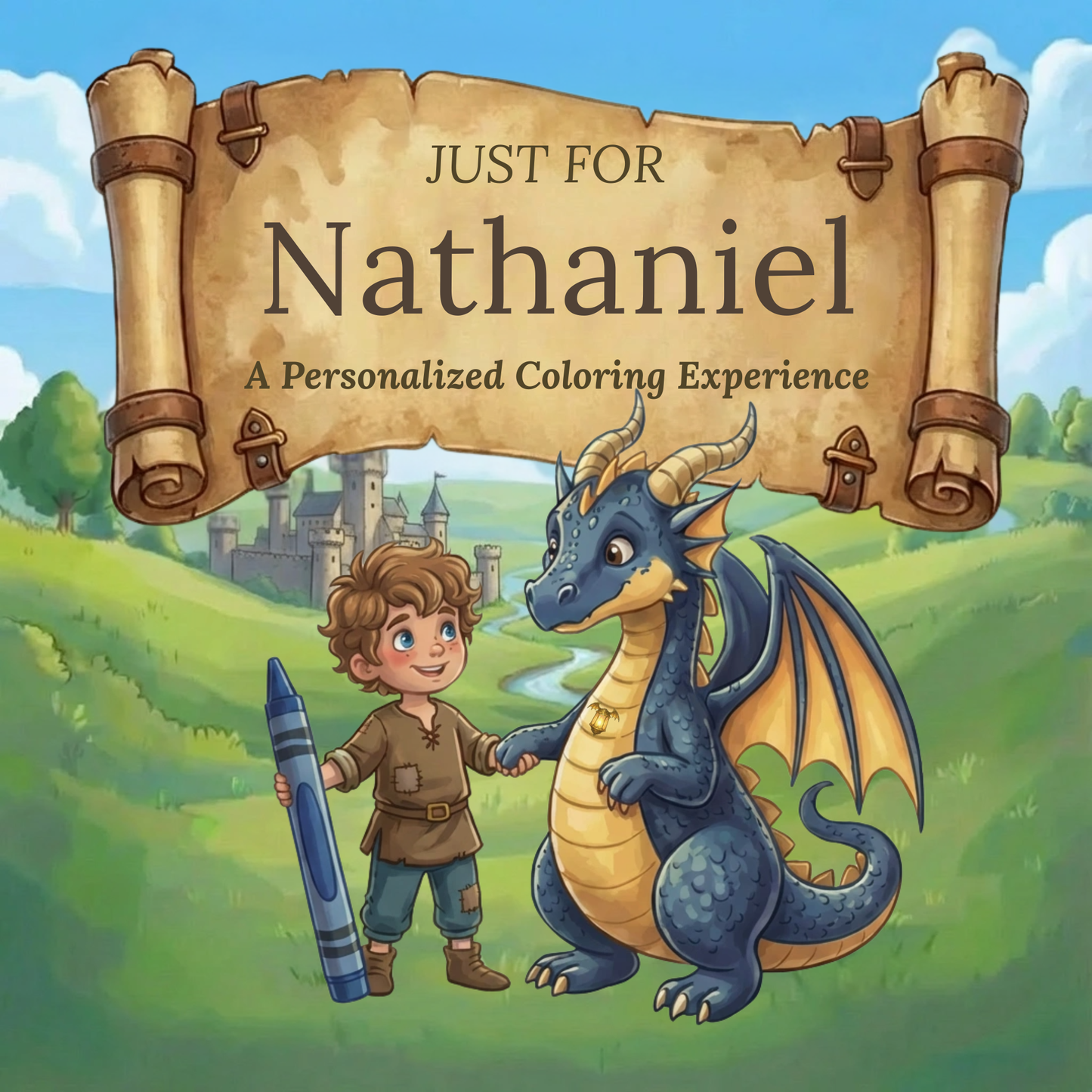 Nathaniel Personalized Coloring Book | Ages 4-8 | L.K. Bunting