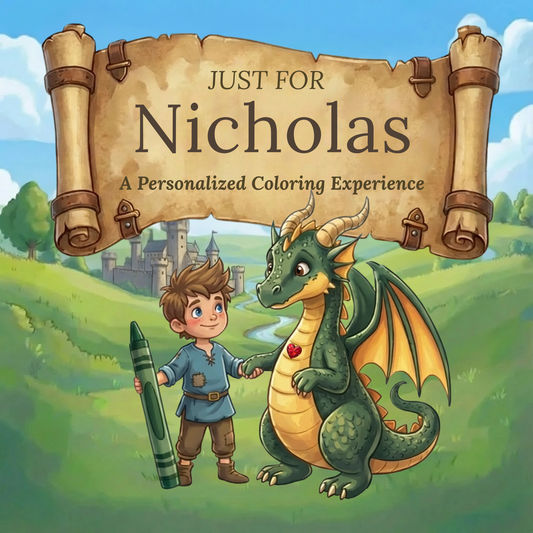 Nicholas Personalized Coloring Book | Ages 4-8 | L.K. Bunting