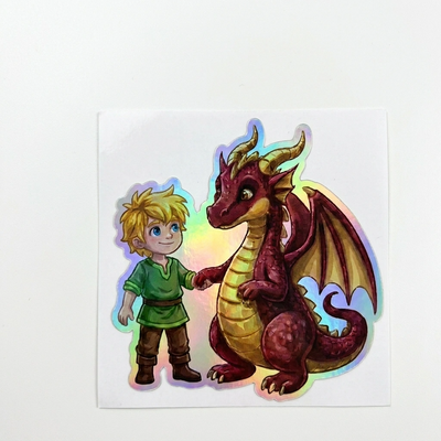Nash Dragon Holographic Sticker (2.98” x 3”) for Kids