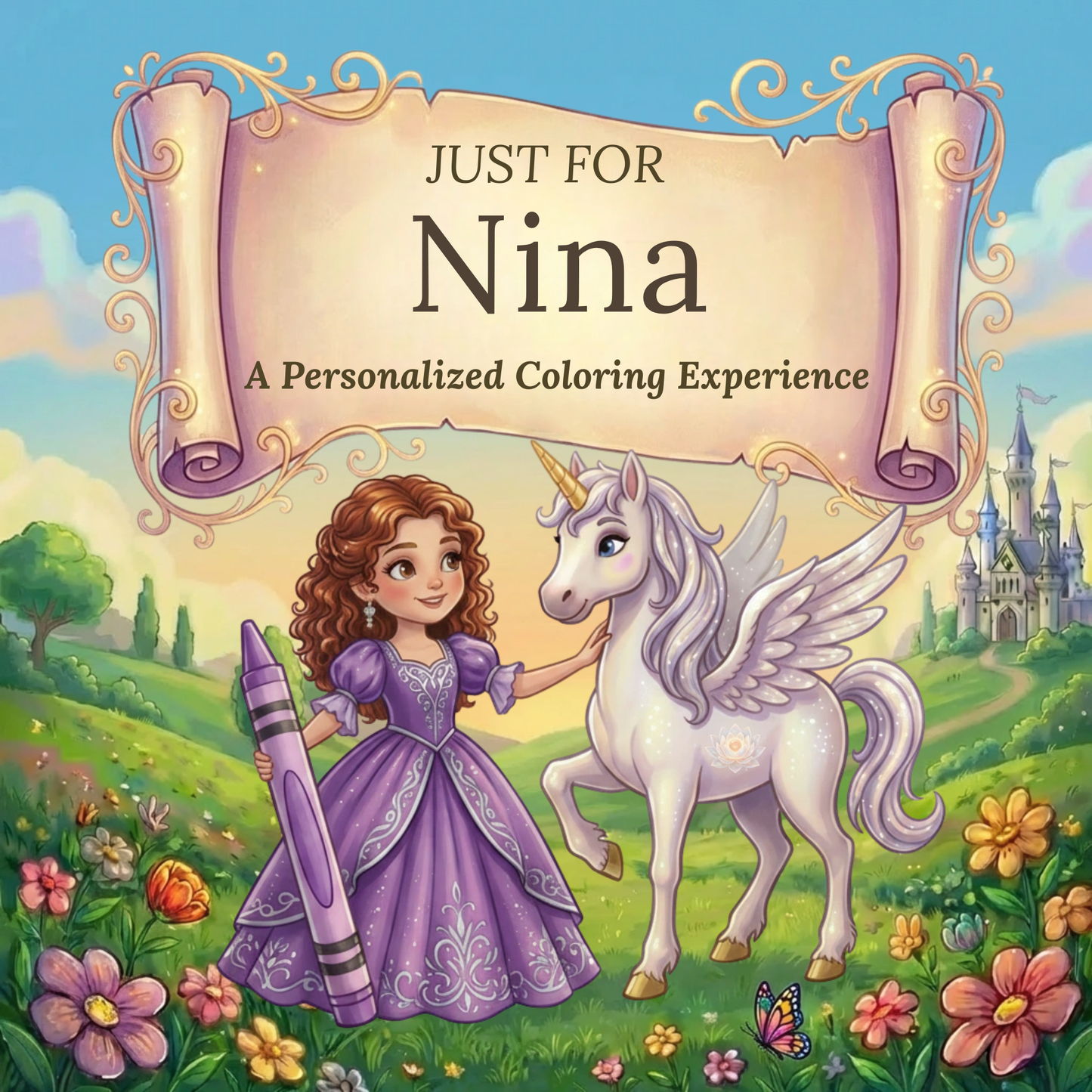 Nina Personalized Coloring Book | Ages 4-8 | L.K. Bunting