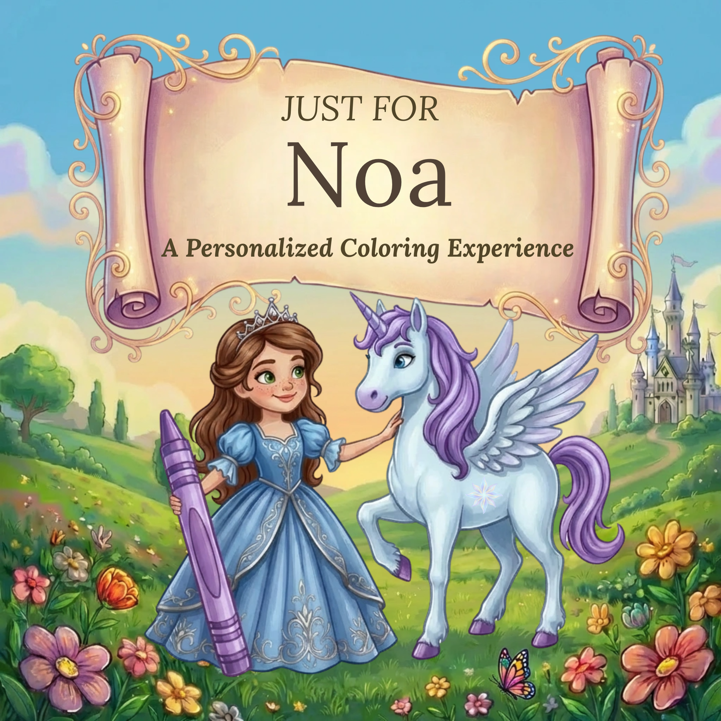 Noa Personalized Coloring Book | Ages 4-8 | L.K. Bunting