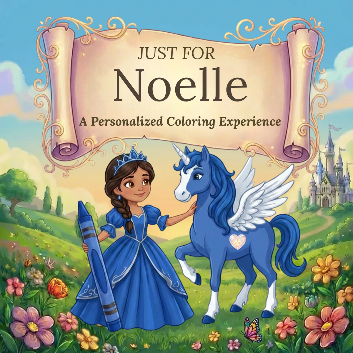 Noelle Personalized Coloring Book | Ages 4-8 | L.K. Bunting
