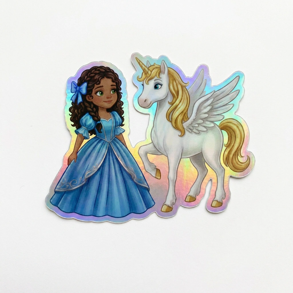 Norah Unicorn Holographic Sticker (3.71” x 3”) for Kids