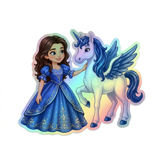 Nova Unicorn Holographic Sticker (3.71” x 3”) for Kids