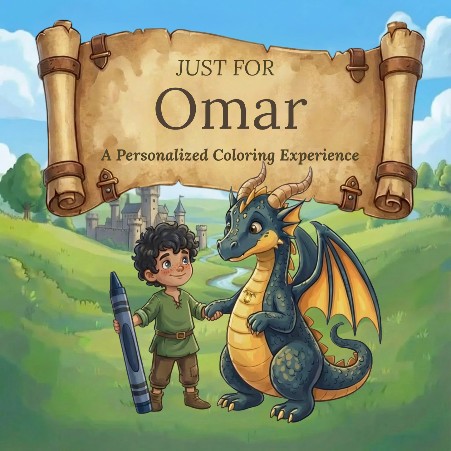 Omar Personalized Coloring Book | Ages 4-8 | L.K. Bunting
