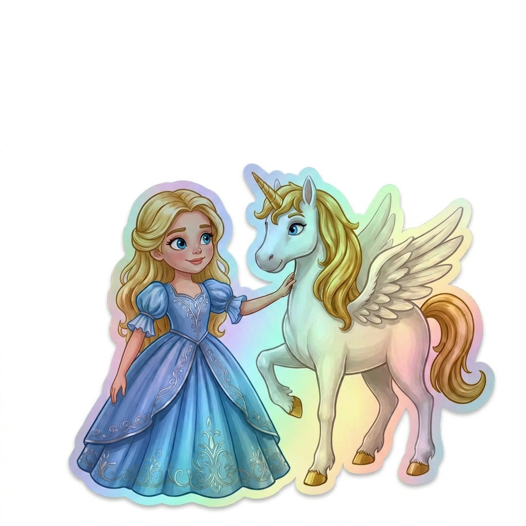 Oakley Unicorn Holographic Sticker (3.71” x 3”) for Kids