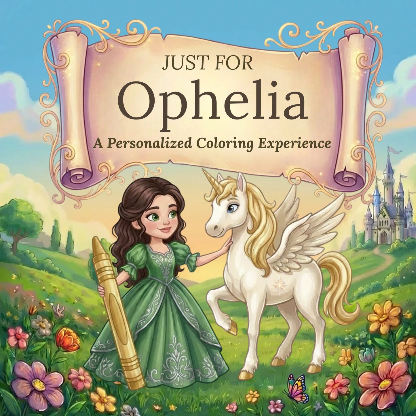 Ophelia Personalized Coloring Book | Ages 4-8 | L.K. Bunting