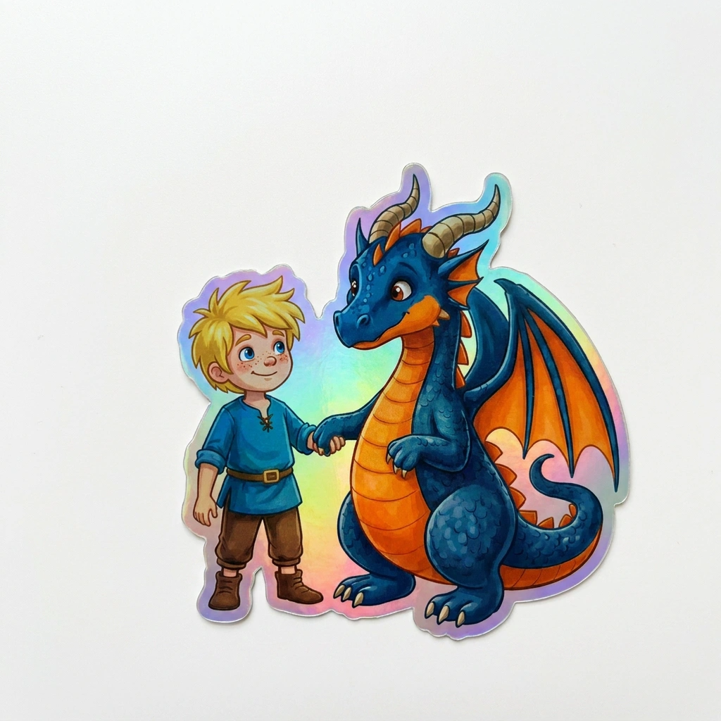 Orion Dragon Holographic Sticker (2.98” x 3”) for Kids