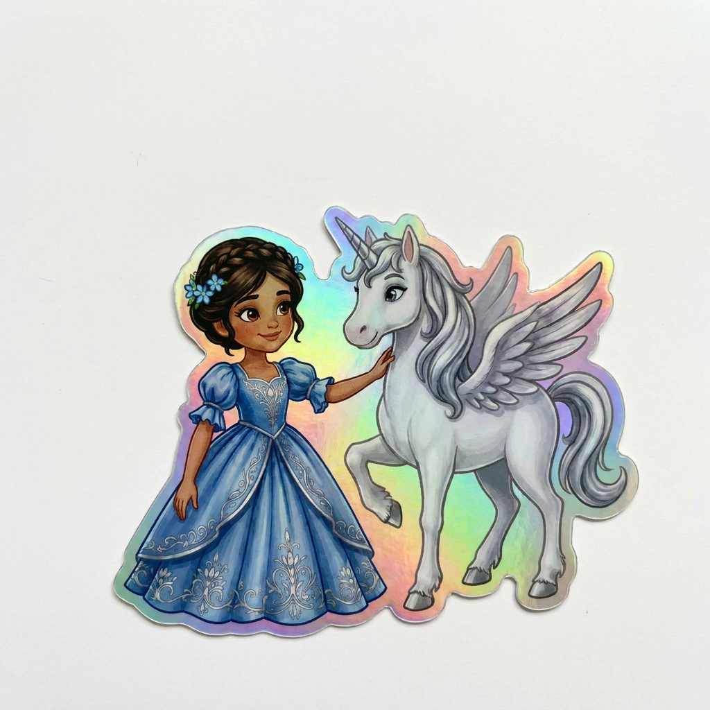 Parker Unicorn Holographic Sticker (3.71” x 3”) for Kids