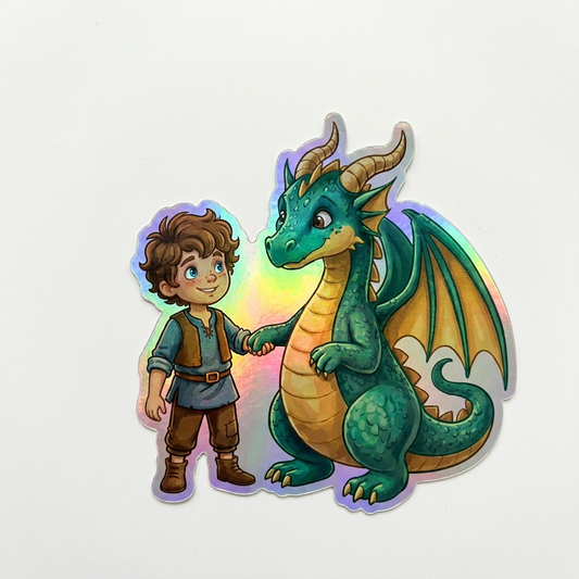 Parker Dragon Holographic Sticker (2.98” x 3”) for Kids
