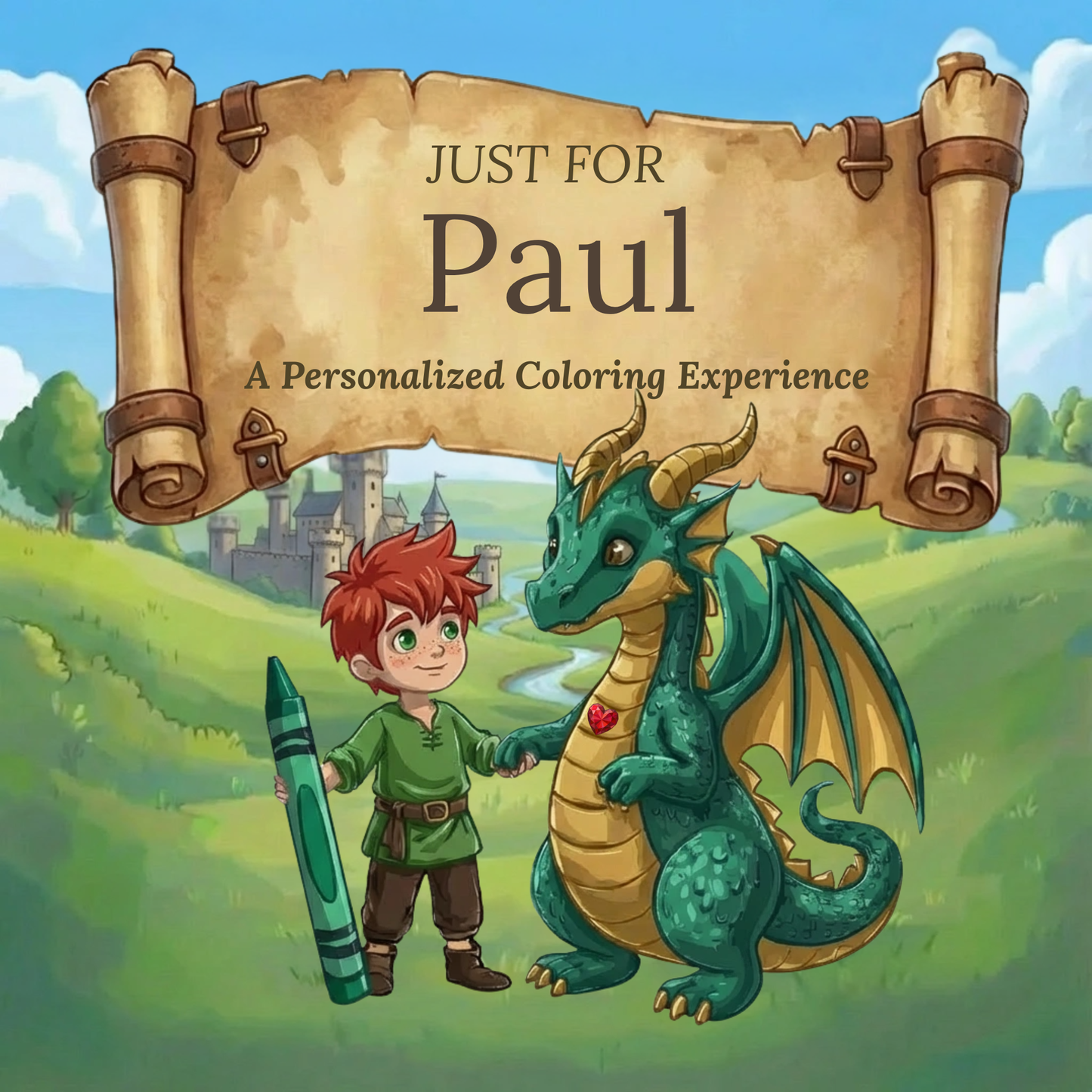 Paul Personalized Coloring Book | Ages 4-8 | L.K. Bunting