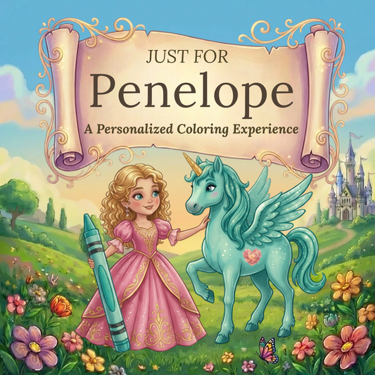 Penelope Personalized Coloring Book | Ages 4-8 | L.K. Bunting