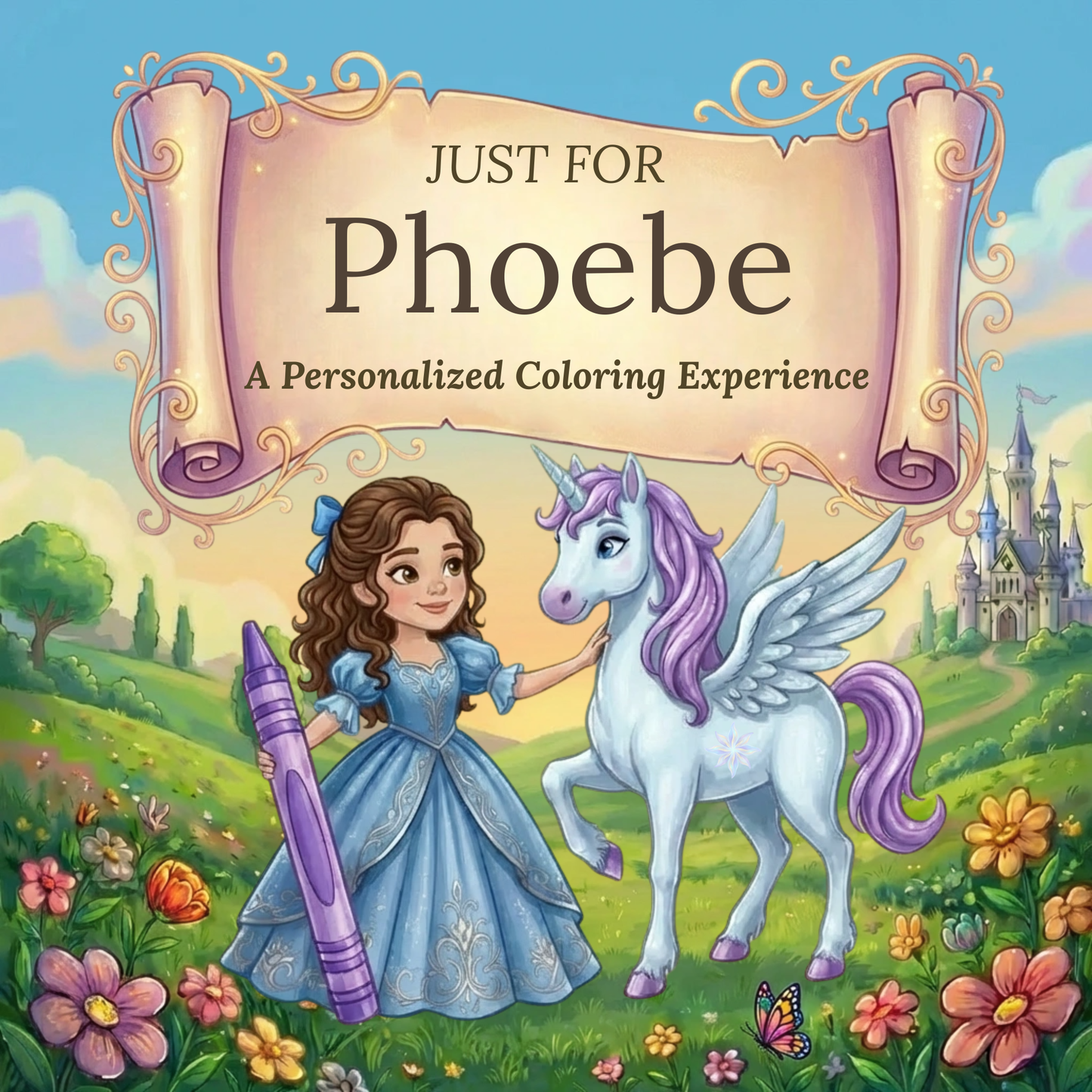 Phoebe Personalized Coloring Book | Ages 4-8 | L.K. Bunting