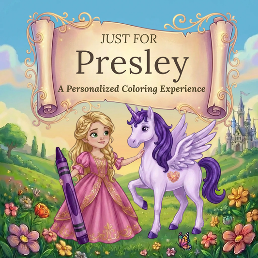 Presley Personalized Coloring Book | Ages 4-8 | L.K. Bunting