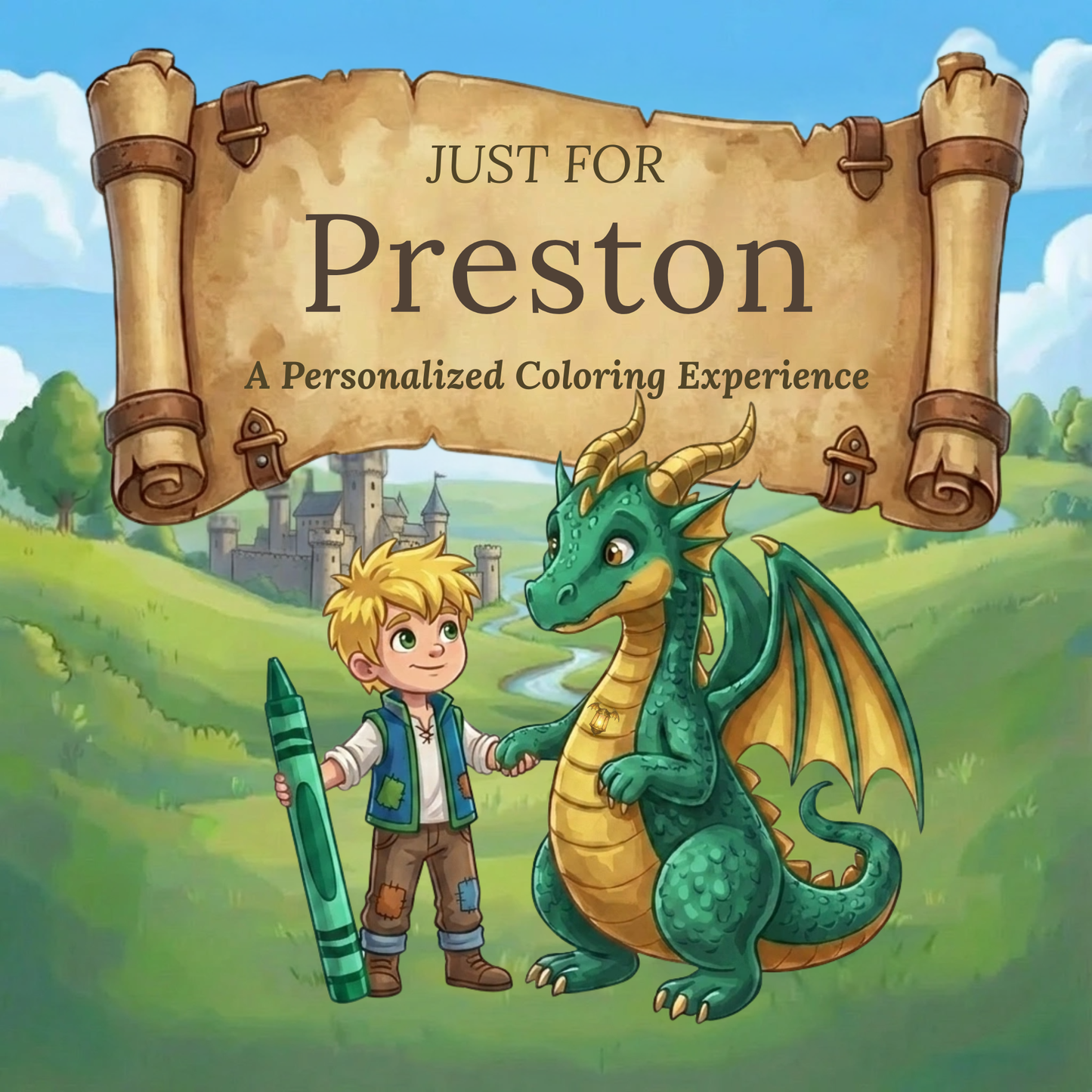 Preston Personalized Coloring Book | Ages 4-8 | L.K. Bunting