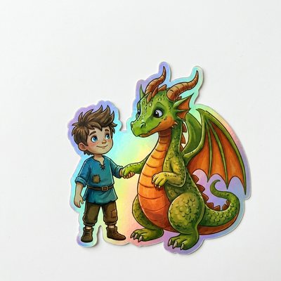 Remy Dragon Holographic Sticker (2.98” x 3”) for Kids