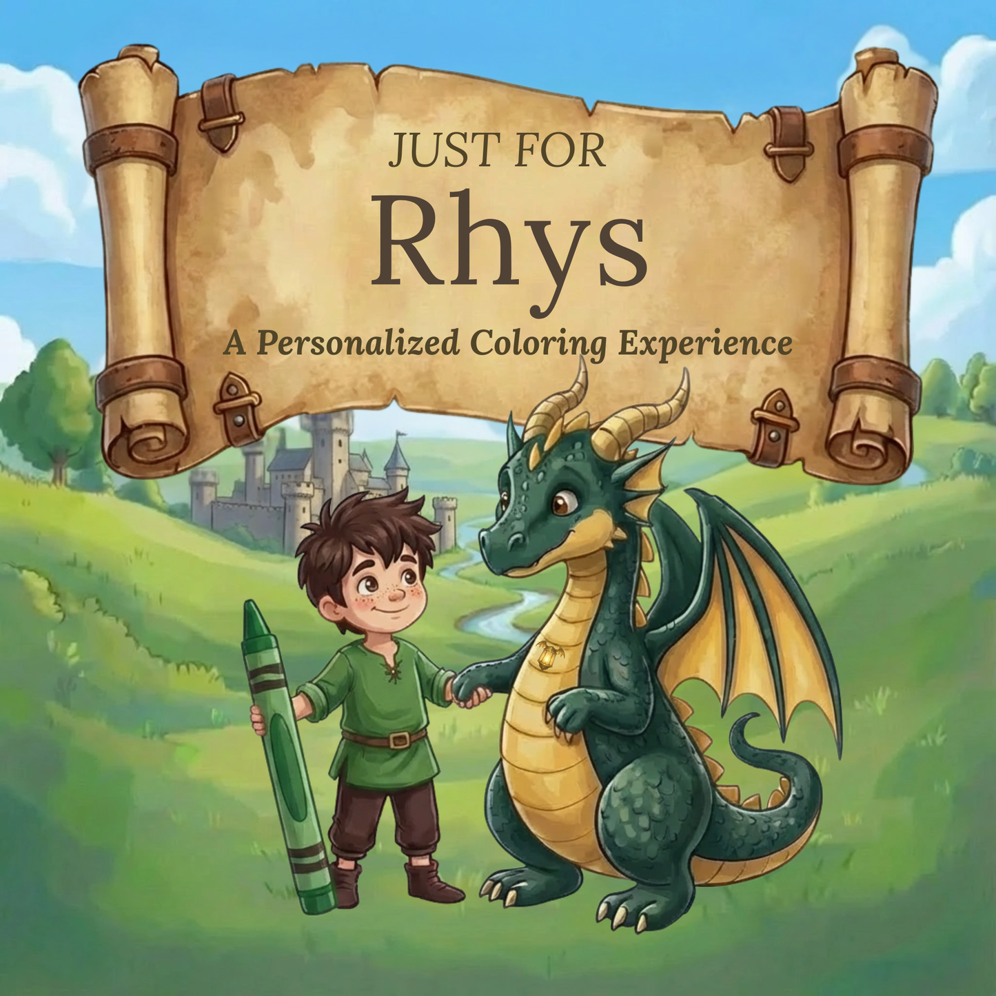 Rhys Personalized Coloring Book | Ages 4-8 | L.K. Bunting
