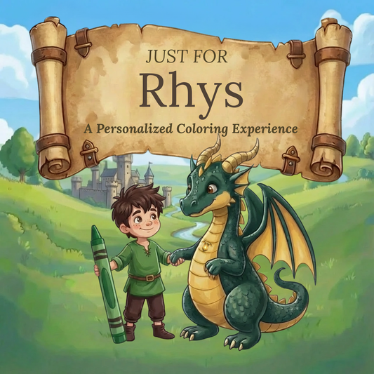 Rhys Personalized Coloring Book | Ages 4-8 | L.K. Bunting