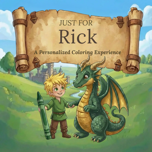 Rick Personalized Coloring Book | Ages 4-8 | L.K. Bunting