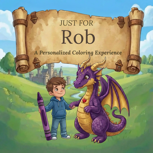 Rob Personalized Coloring Book | Ages 4-8 | L.K. Bunting