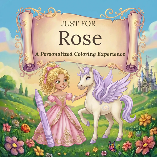 Rose Personalized Coloring Book | Ages 4-8 | L.K. Bunting