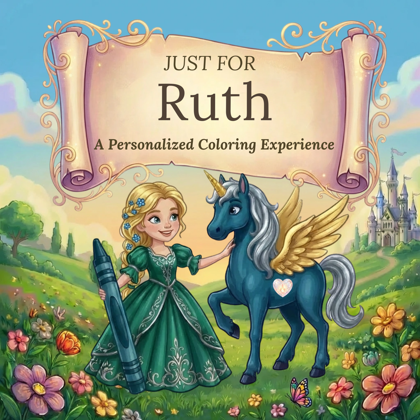 Ruth Personalized Coloring Book | Ages 4-8 | L.K. Bunting