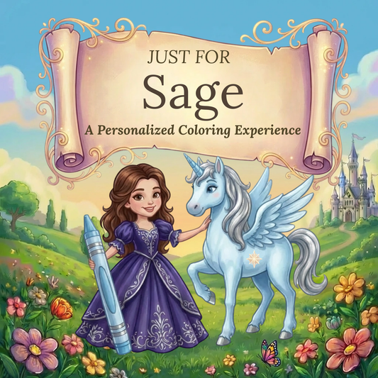 Sage Personalized Coloring Book | Ages 4-8 | L.K. Bunting
