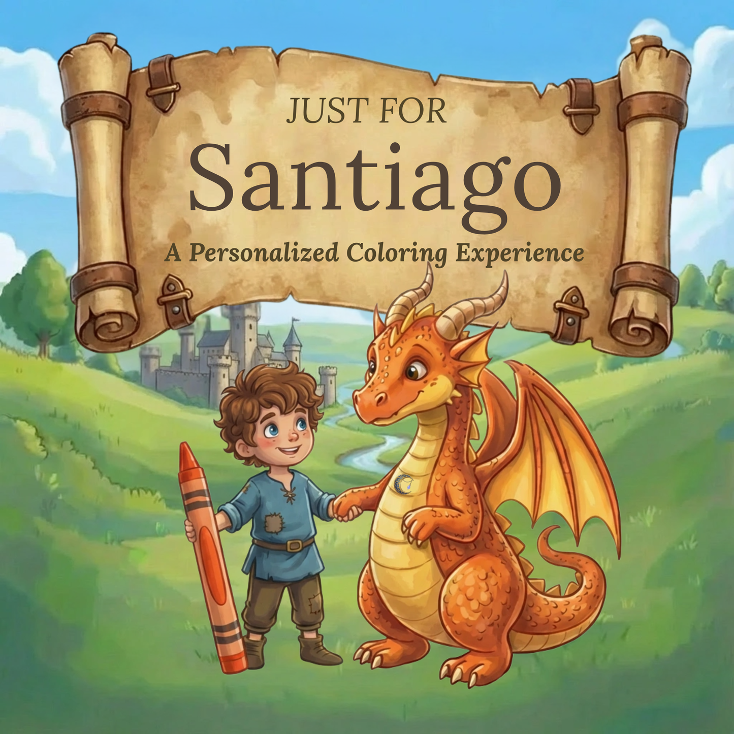 Santiago Personalized Coloring Book | Ages 4-8 | L.K. Bunting