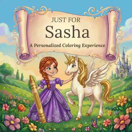 Sasha Personalized Coloring Book | Ages 4-8 | L.K. Bunting