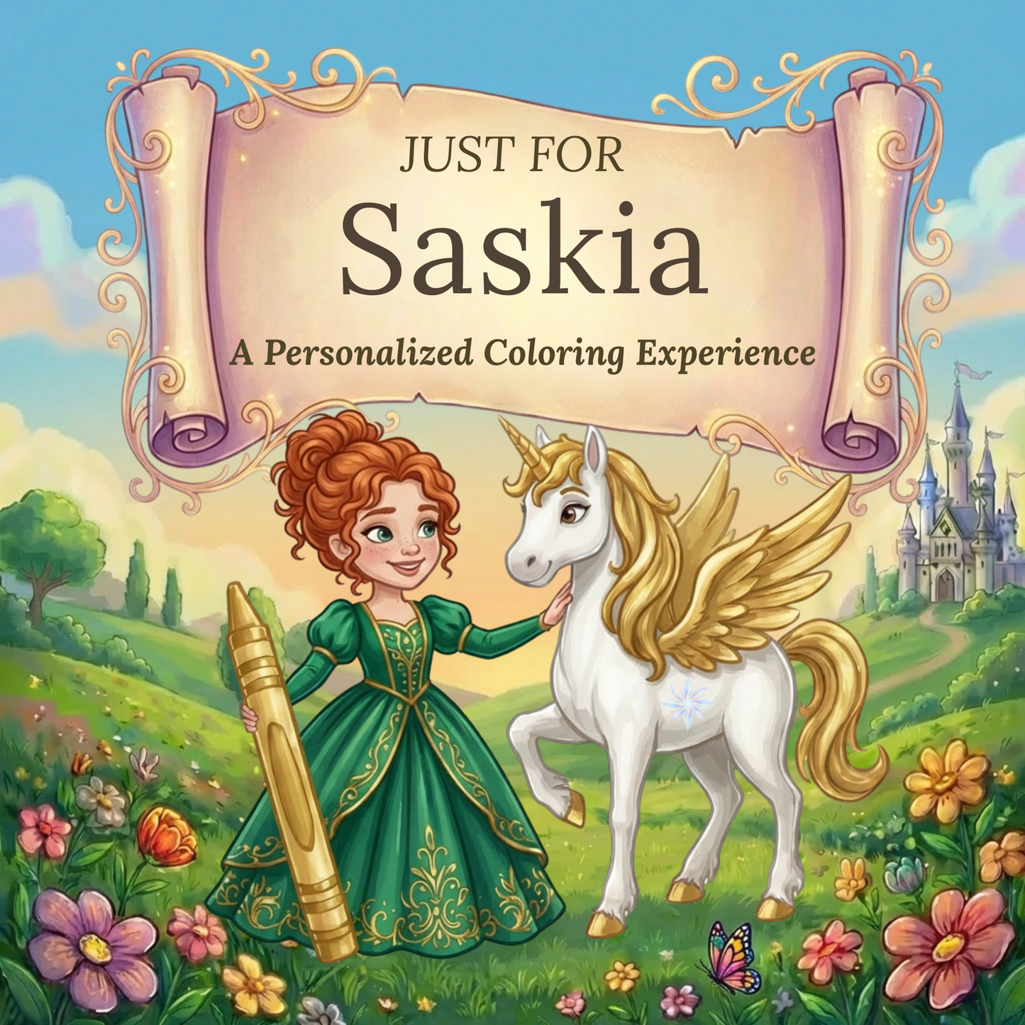 Saskia Personalized Coloring Book | Ages 4-8 | L.K. Bunting