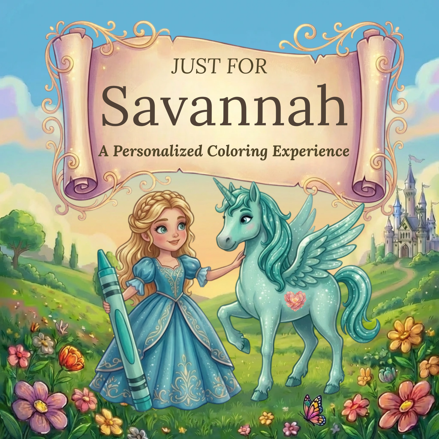 Savannah Personalized Coloring Book | Ages 4-8 | L.K. Bunting
