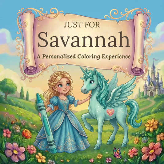 Savannah Personalized Coloring Book | Ages 4-8 | L.K. Bunting