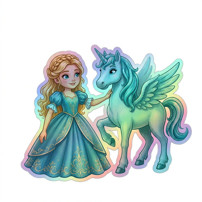 Savannah Unicorn Holographic Sticker (3.71” x 3”) for Kids