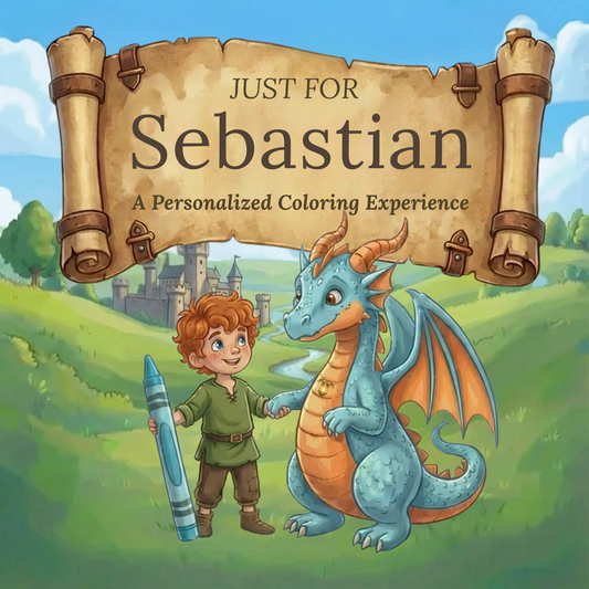 Sebastian Personalized Coloring Book | Ages 4-8 | L.K. Bunting