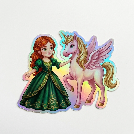 Selena Unicorn Holographic Sticker (3.71” x 3”) for Kids