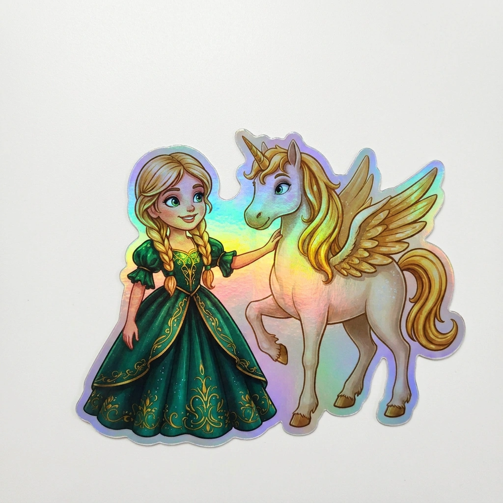 Sienna Unicorn Holographic Sticker (3.71” x 3”) for Kids