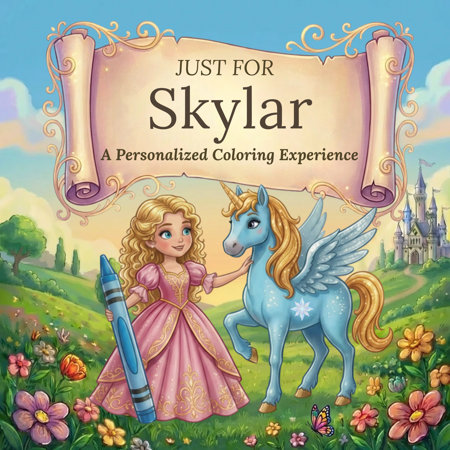 Skylar Personalized Coloring Book | Ages 4-8 | L.K. Bunting