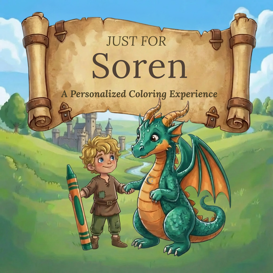 Soren Personalized Coloring Book | Ages 4-8 | L.K. Bunting