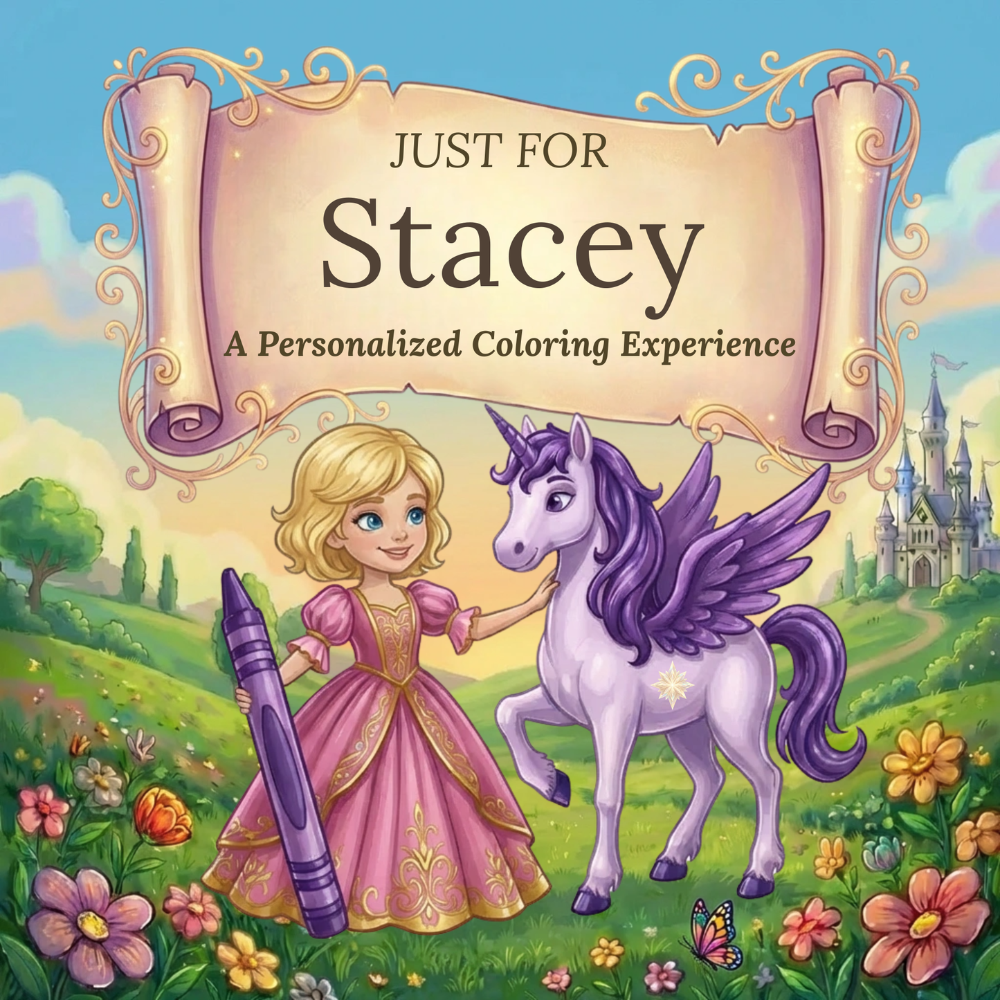 Stacey Personalized Coloring Book | Ages 4-8 | L.K. Bunting
