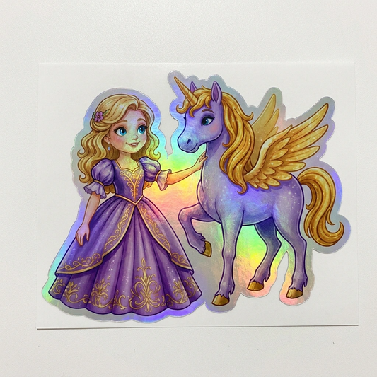 Stella Unicorn Holographic Sticker (3.71” x 3”) for Kids