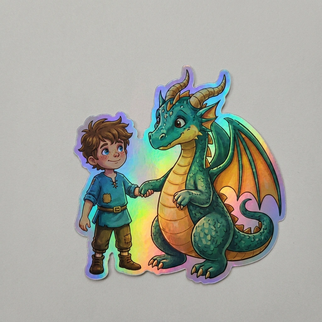 Steven Dragon Holographic Sticker (2.98” x 3”) for Kids