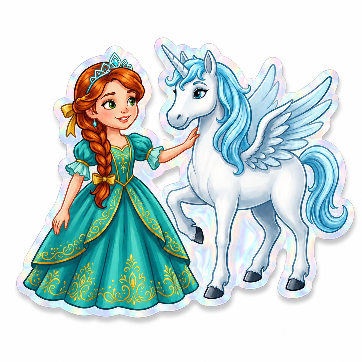 Susan Unicorn Holographic Sticker (3.71” x 3”) for Kids – L.K. Bunting